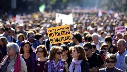 Manifestación en Madrid contra la Violencia Machista.