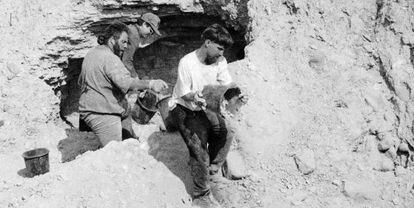 El arque&oacute;logo Jeremy Schipper en una cueva de Qumram.