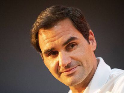Federer, durante una intervención reciente en Johannesburgo.