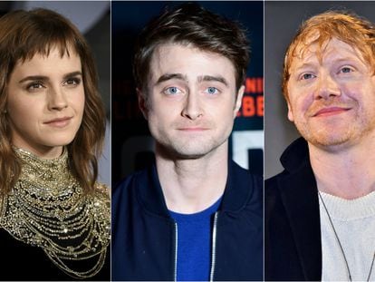 Emma Watson, Daniel Radcliffe y Rupert Grint.