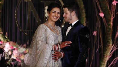 Priyanka Chopra y Nick Jonas en su boda en Nueva Delhi, India,el jueves 4 de diciembre de 2018.