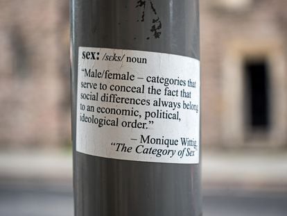 Cita de Monique Wittig en una farola en Edimburgo.