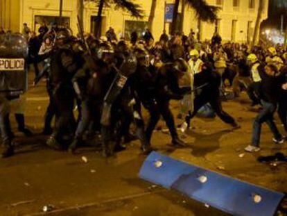 Incidentes desde el tramo que va de la plaza de Col&oacute;n y Cibeles. 