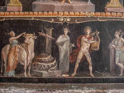 Pintura mural de la casa de los Vettii, en Pompeya.