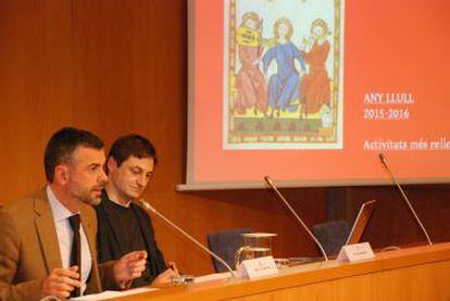 Santi Vila y Joan Santanach, durante la presentación del Any Llull.