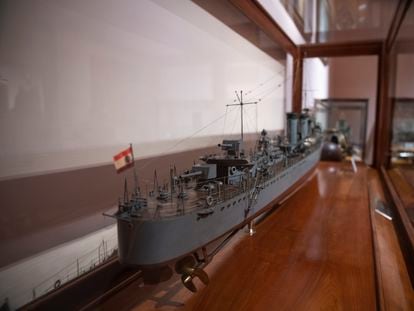 Maqueta del buque republicano 'Churruca' en el Museo Naval de Madrid.