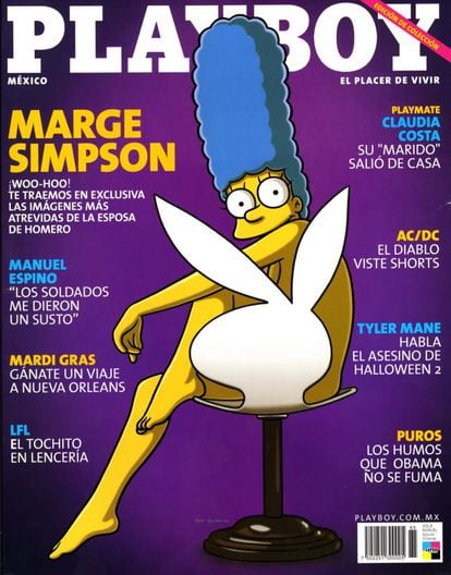 Hasta Marge Simpson fue portada, en 2009, como motivo del 20 aniversario de los Simpson.