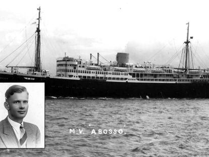 Ulrich Alexander Boschwitz y el barco 'Abosso', al bordo del que murió en 1942.