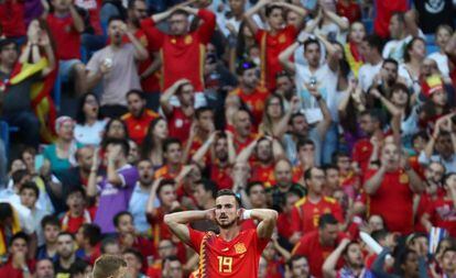 Fabián, durante el último España-Suecia disputado en el Santiago Bernabéu.