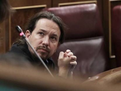 Pablo Iglesias este miércoles en el Congreso. / Vídeo: El portavoz de ERC en el Congreso, Joan Tardá, celebra la decisión de Podemos.