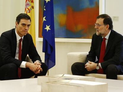 Reunió de Rajoy i Sánchez a la Moncloa, aquest dimecres.