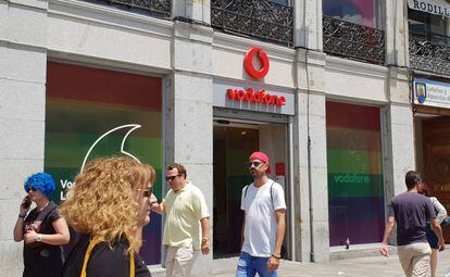Una tienda de Vodafone de Madrid.