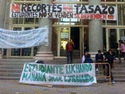 El encierro de un grupo de estudiantes en el rectorado de la Universidad Complutense de Madrid.