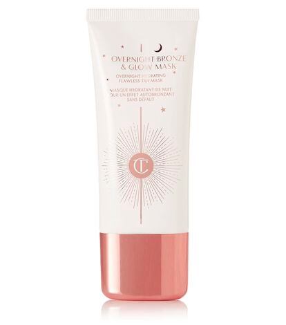 Mascarilla autobronceadora de Charlotte Tilbury's 44 euros. Este producto se debe aplicar por la noche para ver sus efectos al día siguiente. Es para uso en cara, cuello y escote.