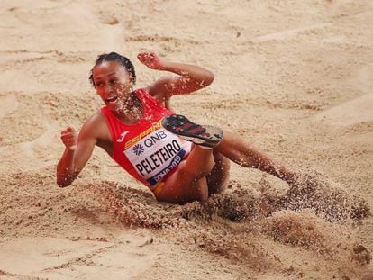 Ana Peleteiro, en la final del triple de este sábado en el Mundial de Doha. 