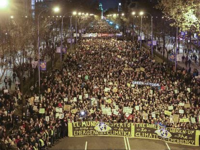 Manifestación por el clima el pasado 6 de diciembre en el paseo de la Castellana.