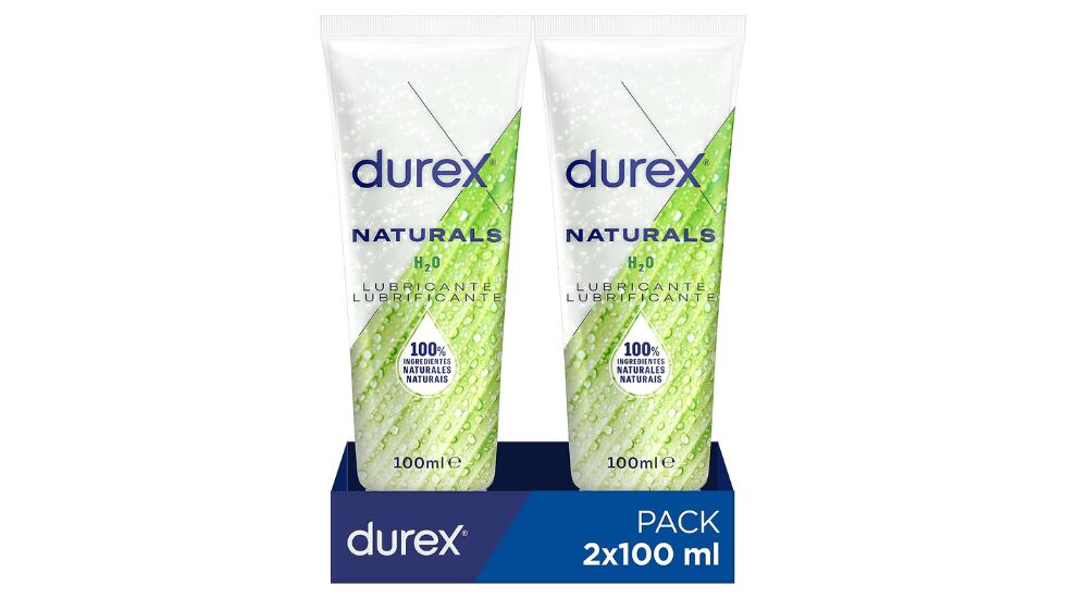 Pack de lubricantes a base de agua Durex Naturals sin fragancias