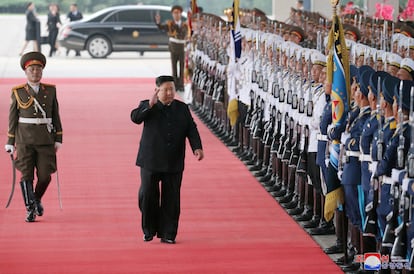 Kim Jong-un, antes de viajar hacia Rusia desde Pyongyang.