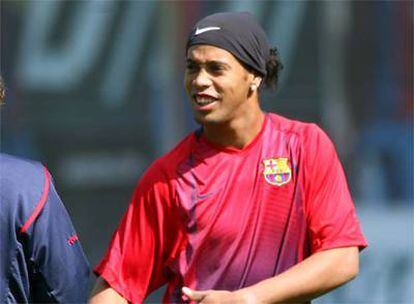 Ronaldinho, durante un entrenamiento