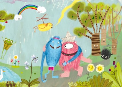 Una de las ilustraciones del libro 'Monstruo Rosa'