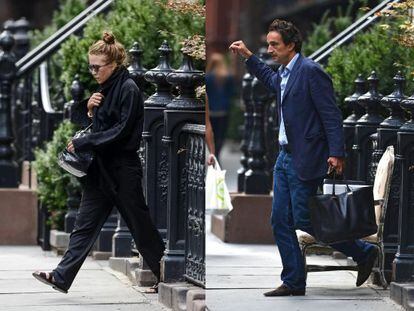 Mary Kate Olsen y Olivier Sarkozy saliendo de la nueva casa de Manhattan.