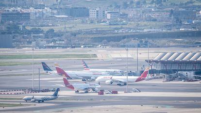 Vista panorámica del aeropuerto de Madrid-Barajas.