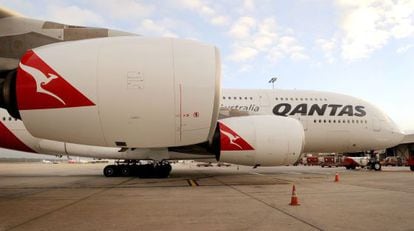 Foto de agosto de 2011 de un A380 de la australiana Qantas.