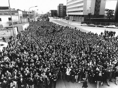 Manifestaci&oacute; de treballadors de la Seat el 1978