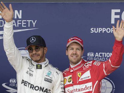 Hamilton y Vettel, en Silverstone.