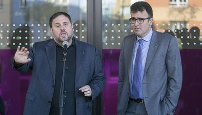 El vicepresidente Oriol Junqueras y el secretario de Hacienda, Lluís Salvadó.