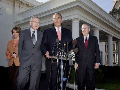 De izquierda a derecha, Nancy Pelosi; Harry Reid; John Boehner y Mitch McConell. 
