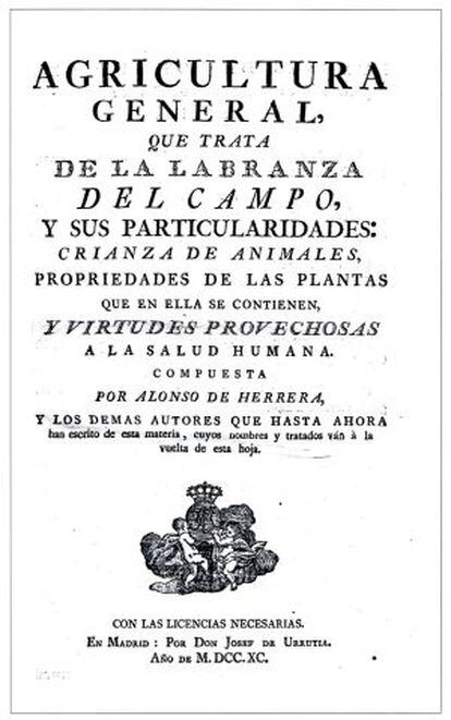 Portada de la edición de 1790 del libro de Herrera.