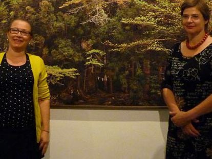 Las artistas Sanni Seppo (izquierda) y Ritva Kovalainen, este martes en el CAF.