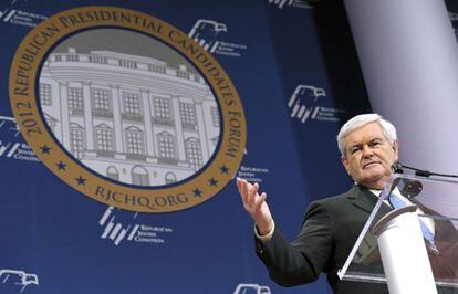 El aspirante a la candidatura republicana a la presidencia de EE UU, Newt Gingrich.