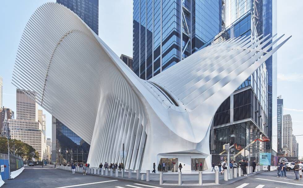 Acceso a la terminal de transportes del World Trade Center, al sur de Manhattan, proyectado por el arquitecto Santiago Calatrava.
