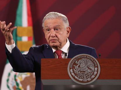 Andrés Manuel López Obrador, durante su conferencia matutina, el pasado 20 de abril.