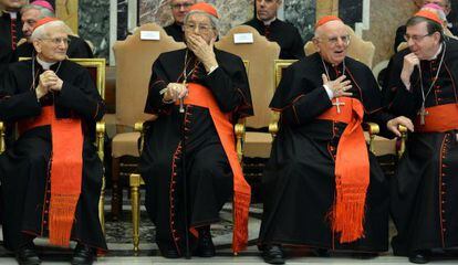 Los cardinales esperan el discurso del Papa.