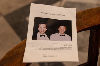 El libreto del funeral de los hermanos Igor y Grichka Bogdanoff, celebrado en la iglesia de la Madeline el 10 de enero de 2022.