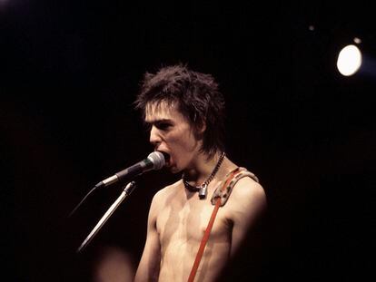 Sid Vicious, en una actuación de los Sex Pistols en Atlanta, en 1978.