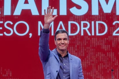 Pedro Sánchez, este domingo en la clausura del congreso de la Internacional Socialista en Madrid.