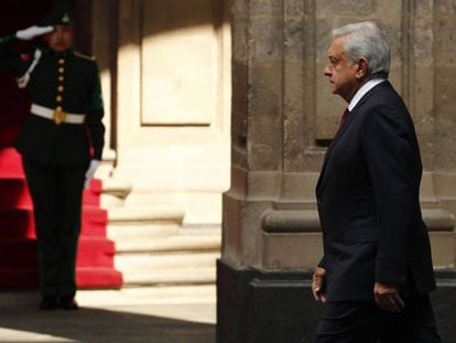 López Obrador, en el Palacio Nacional, en Ciudad de México. 