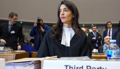 Amal Clooney, en la corte de Estrasburgo.