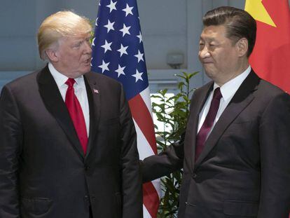 Donald Trump, a la izquierda, junto a Xi Jinping, en la cumbre del G-20 en Hamburgo.
