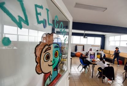 Aspecto de un aula en una escuela privada en el Estado de México