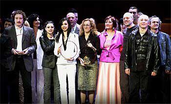 Algunos de los galardonados en la gala de los Premios de las Artes Escénicas, anoche en el Teatro Principal.