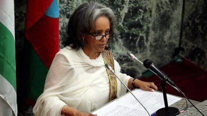 La presidenta Sahlework Zewde, en Addis Abeba.