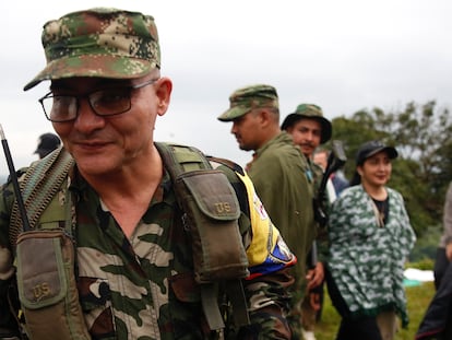 Iván Mordisco, comandante de las disidencias de las FARC, en San Vicente del Caguán.