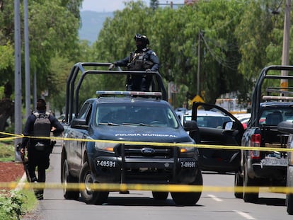 Miembros de la Guardia Nacional y la policía estatal, este viernes en Celaya.