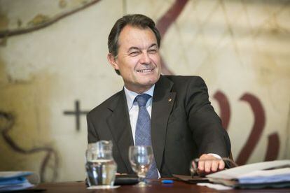 Artur Mas, ayer en el Palau de la Generalitat.