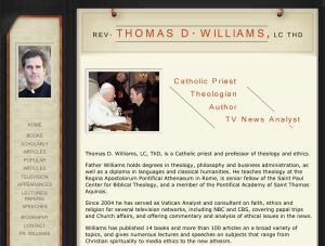 Captura de la página personal del padre Williams, eliminada de Internet.